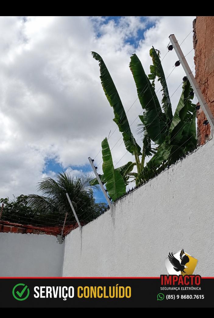 Serviço concluído — instalação de cerca elétrica em muro residencial